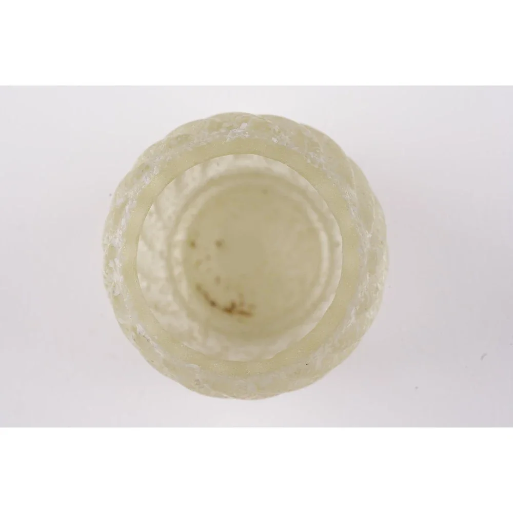 c1900 Northwood Reverse swirl frit Vaseline glass toothpick holder